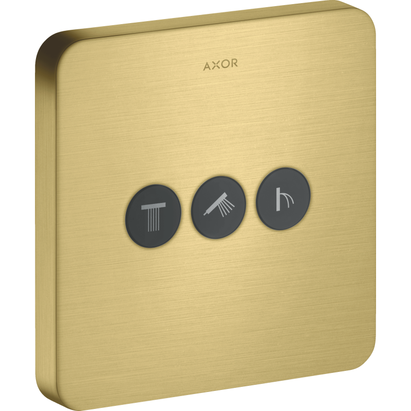 Zawór odcinający do 3 odbiorników, softsquare, podtynkowy Mosiądz Szczotkowany ShowerSelect AXOR 36773950