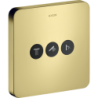 Zawór odcinający do 3 odbiorników, softsquare, podtynkowy Złoty Optyczny Polerowany ShowerSelect AXOR 36773990