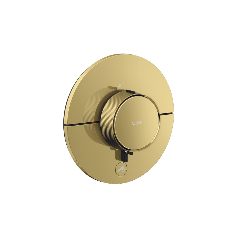 Bateria termo. HighFlow do 1 odbiornika z dodatkowym wyjściem, okrągła, podtynkowa Złoty poler ShowerSelect ID AXOR 36776990