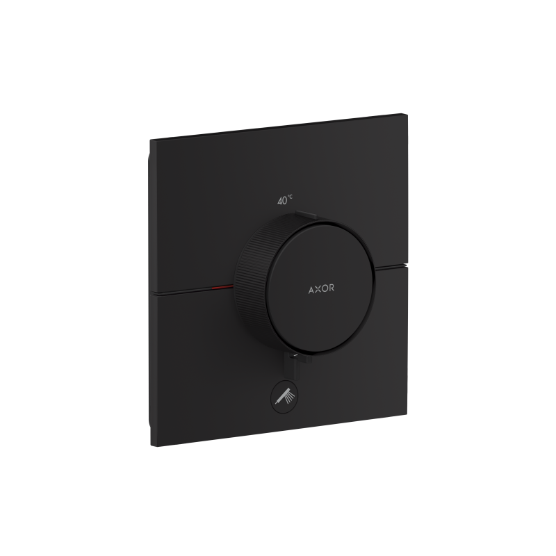 Bateria termo. HighFlow do 1 odbiornika z dodatkowym wyjściem, kwadratowa, podtynkowa Czarny mat ShowerSelect ID AXOR 36777670