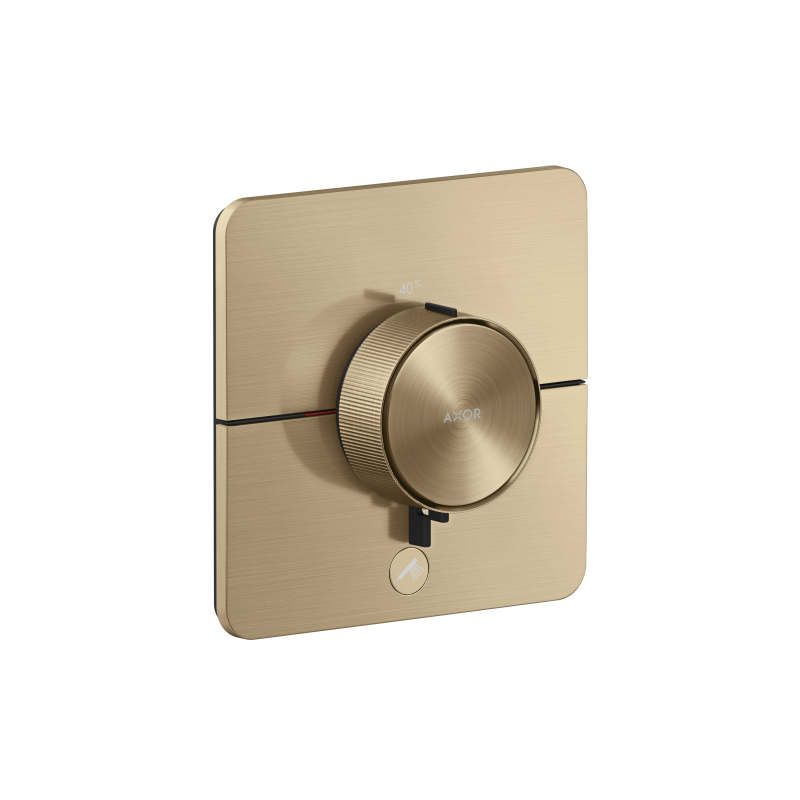 Bateria termo. HighFlow do 1 odbiornika z dodatkowym wyjściem, softsquare, podtynkowa Brąz brushed ShowerSelect ID AXOR 36778140