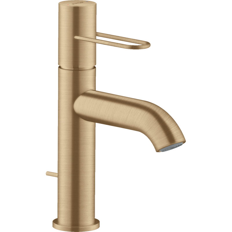 Jednouchwytowa bateria umywalkowa 100 z uchwytem Loop i kompletem odpływowym z cięgłem Brąz Szczotkowany Uno AXOR 38023140