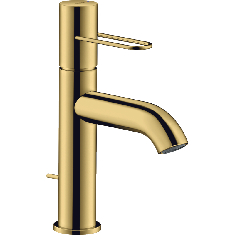 Jednouchwytowa bateria umywalkowa 100 z uchwytem Loop i kpl odpływowym z cięgłem Złoty Optyczny Polerowany Uno AXOR 38023990