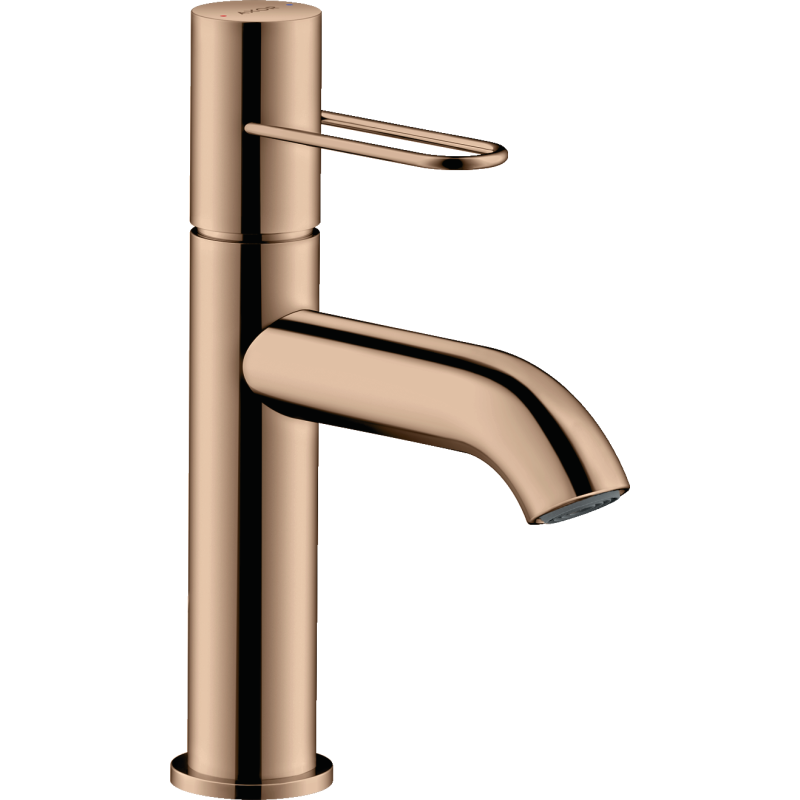 Jednouchwytowa bateria umywalkowa 100 z uchwytem Loop bez kompletu odpływowego Czerwony Złoty Polerowany Uno AXOR 38026300