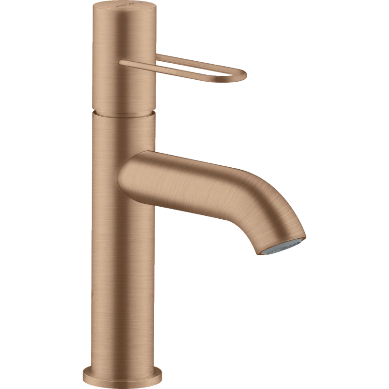 Jednouchwytowa bateria umywalkowa 100 z uchwytem Loop bez kompletu odpływowego Czerwony Złoty Szczotkowany Uno AXOR 38026310