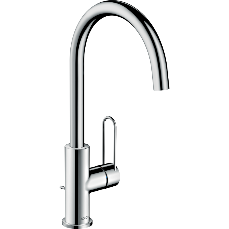 Jednouchwytowa bateria umywalkowa 240 z uchwytem Loop i kompletem odpływowym z cięgnem Chrom Uno AXOR 38036000