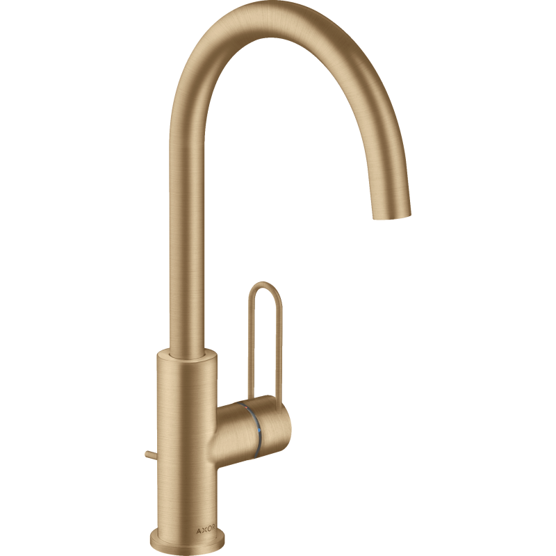 Jednouchwytowa bateria umywalkowa 240 z uchwytem Loop i kompletem odpływowym z cięgnem Brąz Szczotkowany Uno AXOR 38036140