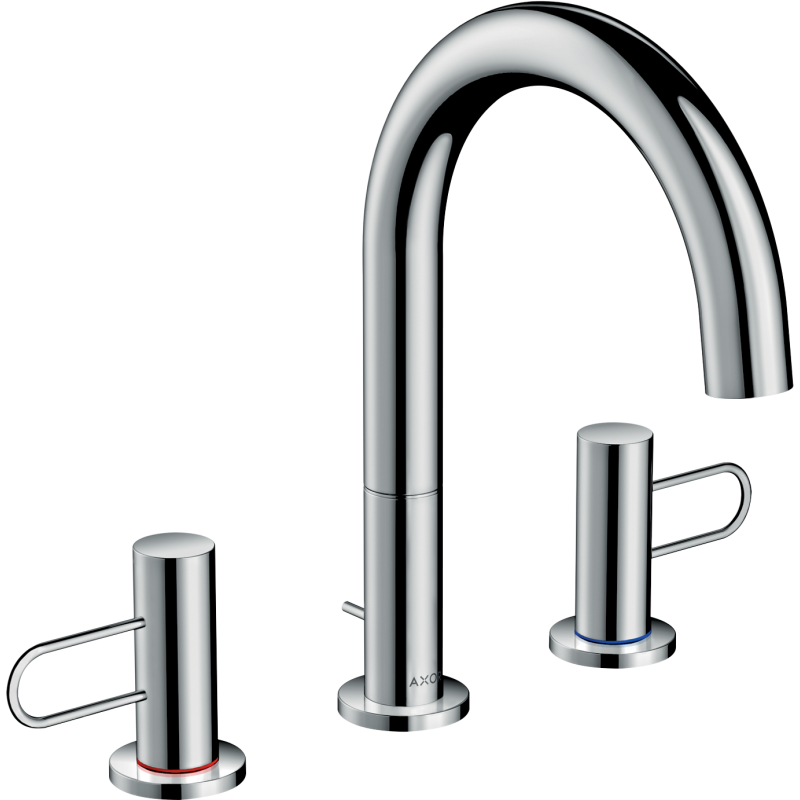 3-otworowa bateria umywalkowa 160 z uchwytami Loop i kompletem odpływowym z cięgłem Chrom Uno AXOR 38054000