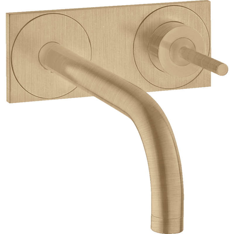 Jednouchwytowa bateria umywalkowa z wylewką 165 mm i płytką, ścienna, podtynkowa Brąz Szczotkowany Uno AXOR 38112140