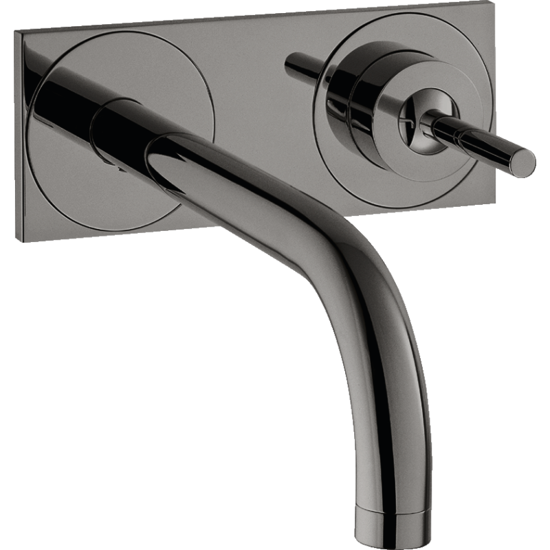 Jednouchwytowa bateria umywalkowa z wylewką 165 mm i płytką, ścienna, podtynkowa Czarny Chrom Polerowany Uno AXOR 38112330