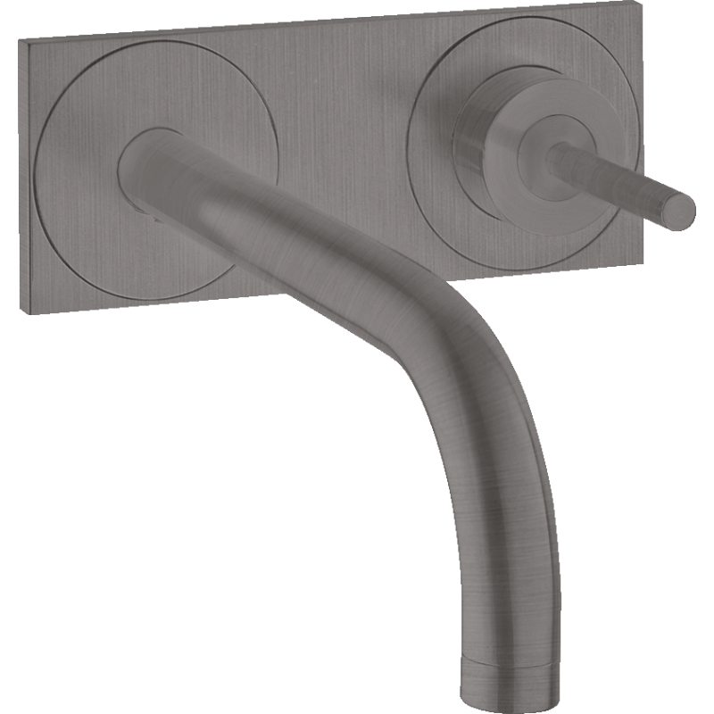 Jednouchwytowa bateria umywalkowa z wylewką 165 mm i płytką, ścienna, podtynkowa Czarny Chrom Szczotkowany Uno AXOR 38112340