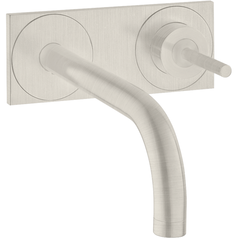 Jednouchwytowa bateria umywalkowa z wylewką 225 mm i płytką, ścienna, podtynkowa Stal Szlachetna Optyczna Uno AXOR 38115800