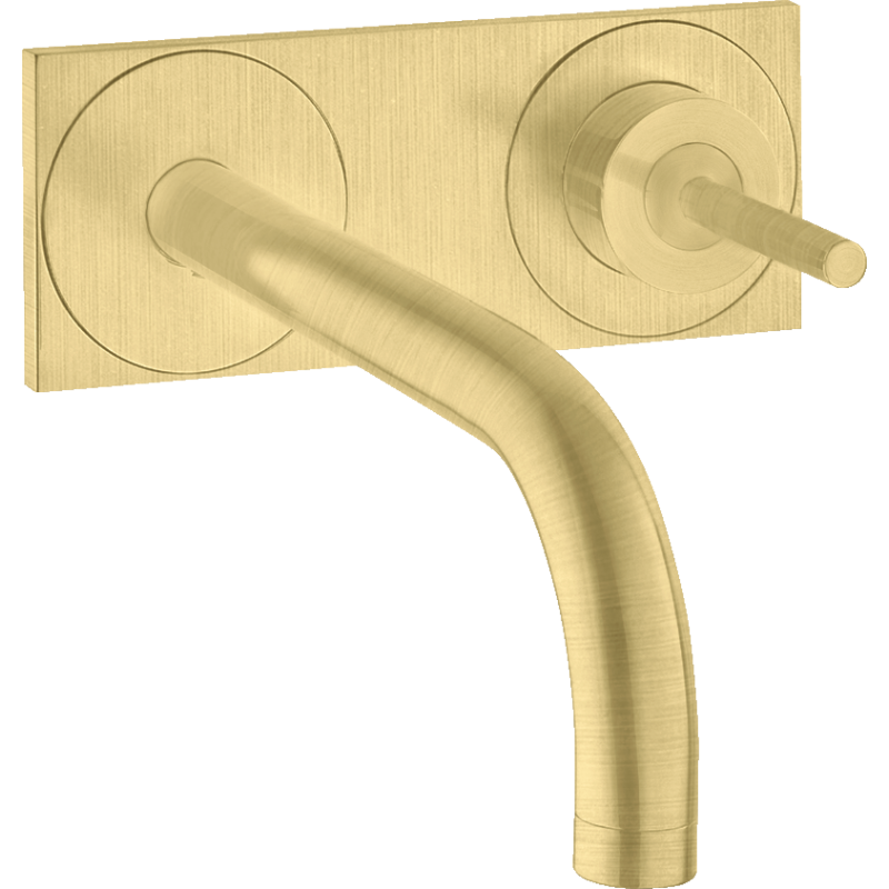 Jednouchwytowa bateria umywalkowa z wylewką 225 mm i płytką, ścienna, podtynkowa Mosiądz Szczotkowany Uno AXOR 38115950