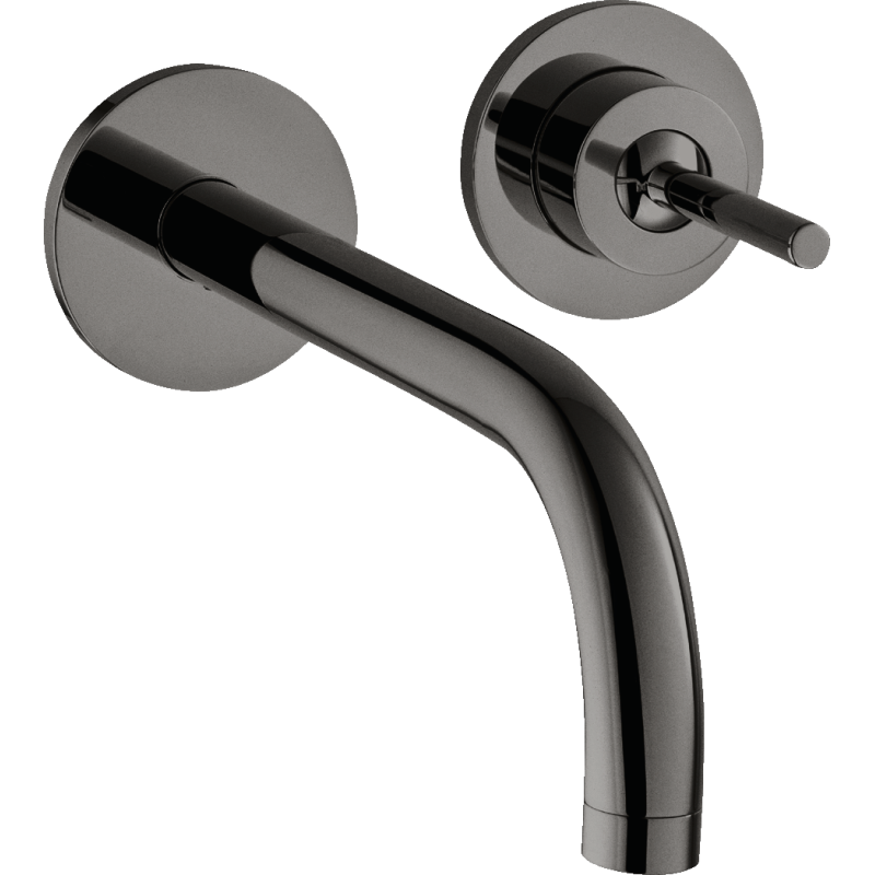 Jednouchwytowa bateria umywalkowa z wylewką 225 mm i rozetami, ścienna, podtynkowa Czarny Chrom Polerowany Uno AXOR 38116330