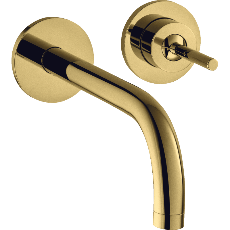 Jednouchwytowa bateria umywalkowa z wylewką 225 mm i rozetami, ścienna, podtynkowa Złoty Optyczny Polerowany Uno AXOR 38116990