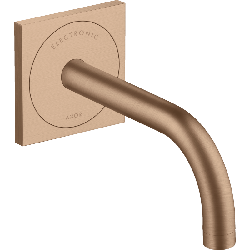 Elektroniczna bateria umywalkowa z wylewką 165 mm, ścienna, podtynkowa Czerwony Złoty Szczotkowany Uno AXOR 38119310