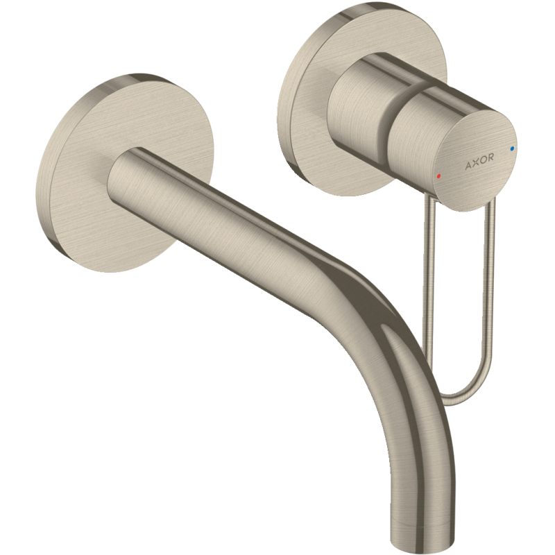 Jednouchwytowa bateria umywalkowa z uchwytem Loop i wylewką 165 mm, ścienna, podtynkowa Nikiel Szczotkowany Uno AXOR 38121820