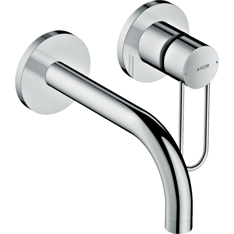 Bateria umywalkowa z uchwytem Loop i wylewką 165 mm, ścienna, podtynkowa Złoty Optyczny Polerowany Uno AXOR 38121990