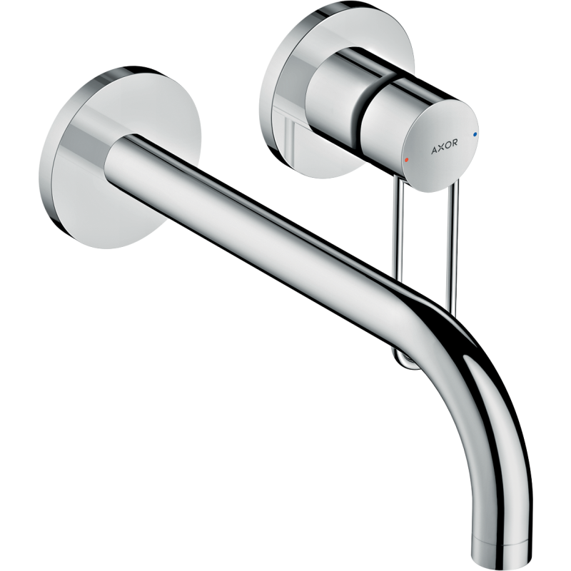 Bateria umywalkowa z uchwytem Loop i wylewką 225 mm, ścienna, podtynkowa Czerwony Złoty Polerowany Uno AXOR 38122300