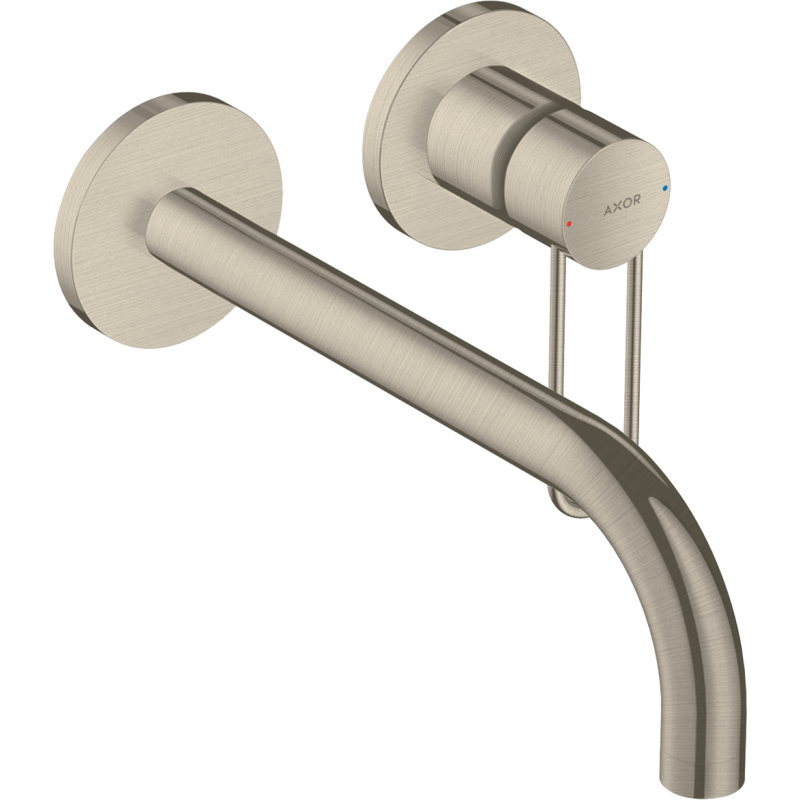 Jednouchwytowa bateria umywalkowa z uchwytem Loop i wylewką 225 mm, ścienna, podtynkowa Nikiel Szczotkowany Uno AXOR 38122820