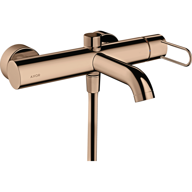 Jednouchwytowa bateria wannowa z uchwytem Loop, natynkowa Czerwony Złoty Polerowany Uno AXOR 38421300