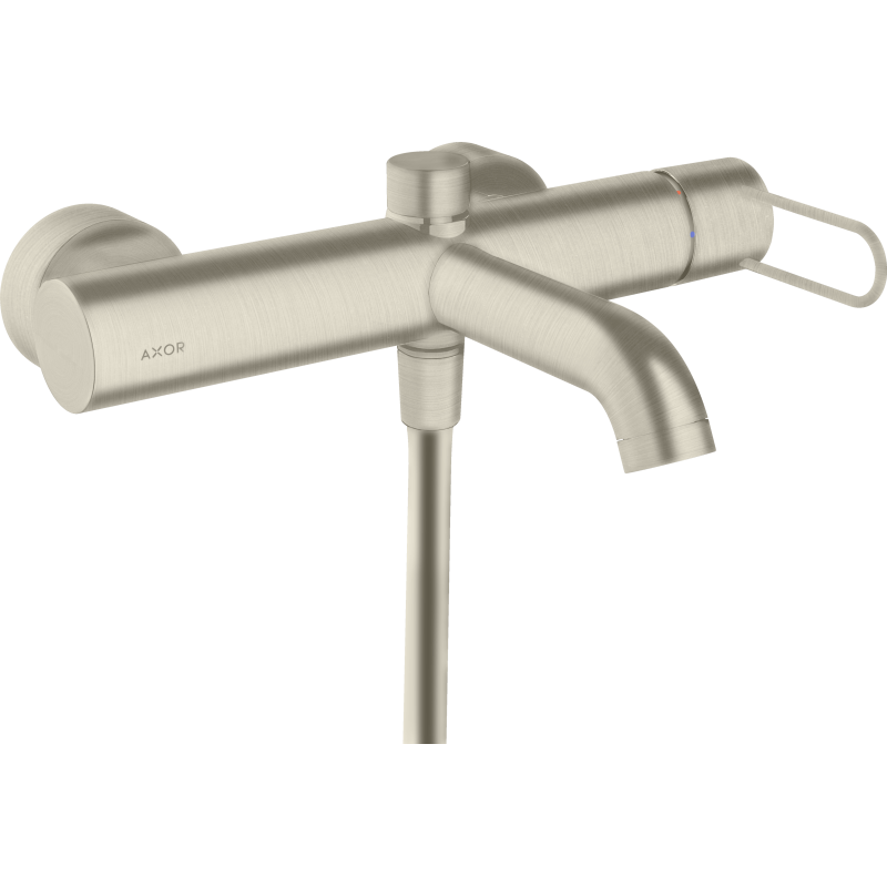 Jednouchwytowa bateria wannowa z uchwytem Loop, natynkowa Nikiel Szczotkowany Uno AXOR 38421820