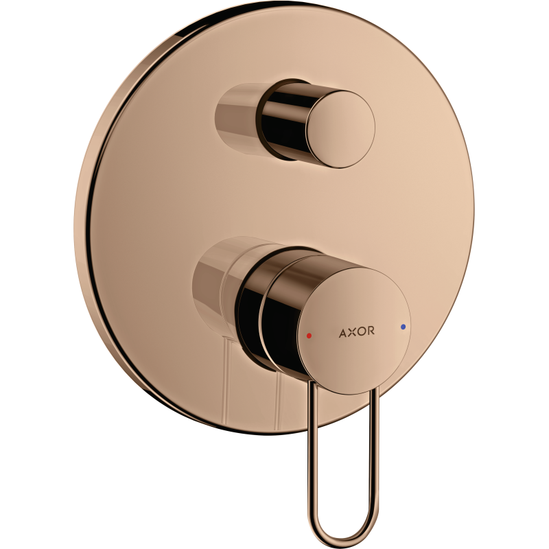 Jednouchwytowa bateria wannowa z uchwytem Loop, podtynkowa Czerwony Złoty Polerowany Uno AXOR 38426300