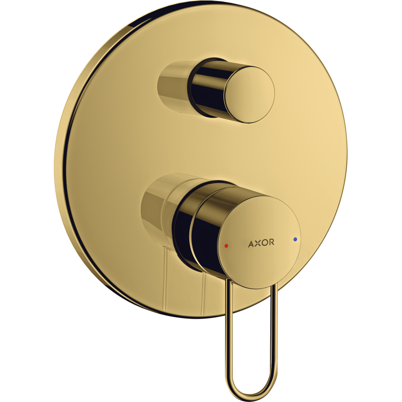 Jednouchwytowa bateria wannowa z uchwytem Loop, podtynkowa Złoty Optyczny Polerowany Uno AXOR 38426990