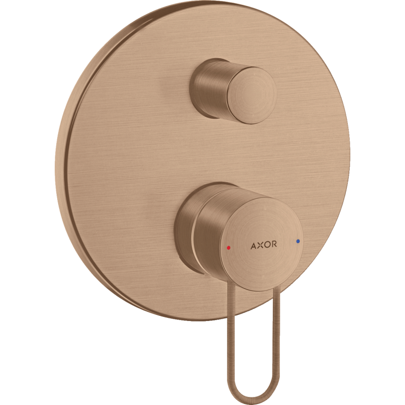 Jednouchwytowa bateria wannowa z uchwytem Loop, podtynkowa Czerwony Złoty Szczotkowany Uno AXOR 38428310