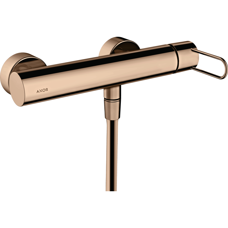 Jednouchwytowa bateria prysznicowa z uchwytem Loop, natynkowa Czerwony Złoty Polerowany Uno AXOR 38621300