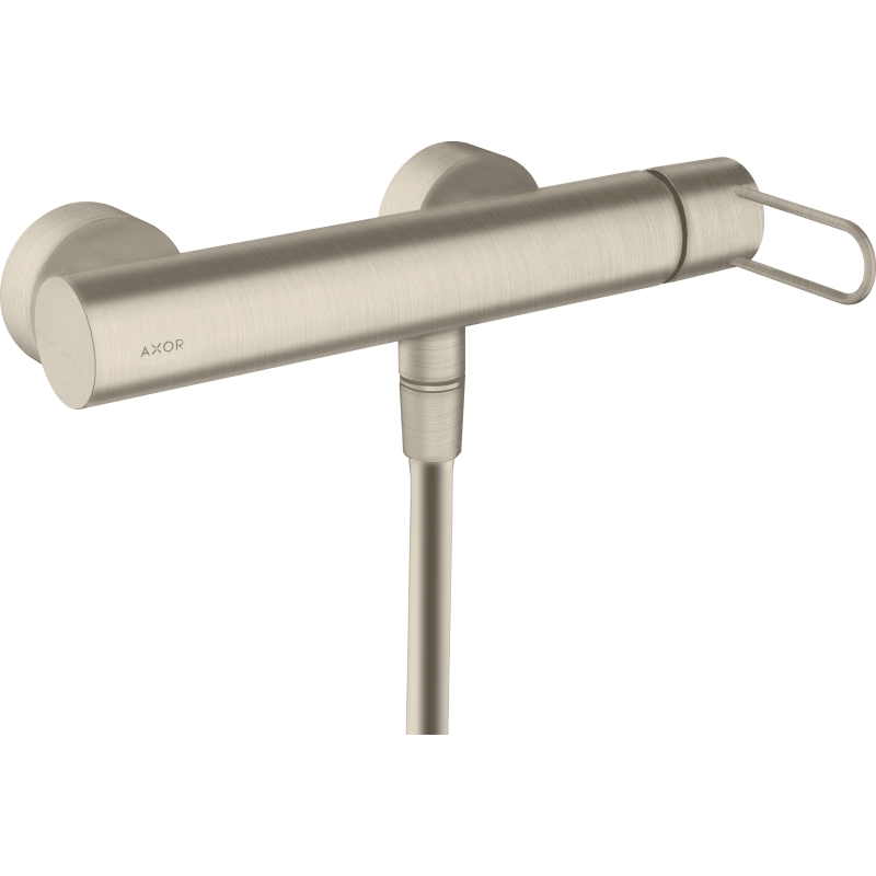 Jednouchwytowa bateria prysznicowa z uchwytem Loop, natynkowa Nikiel Szczotkowany Uno AXOR 38621820