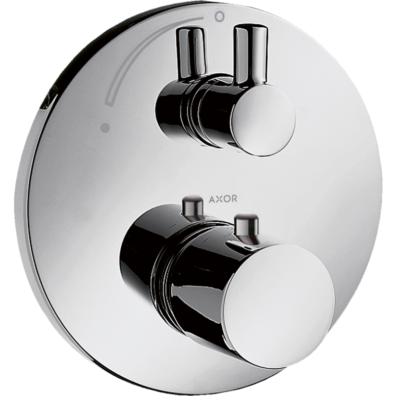 Bateria termostatyczna z zaworem odcinającym do 1 odbiornika, podtynkowa Czarny Chrom Polerowany Uno AXOR 38700330