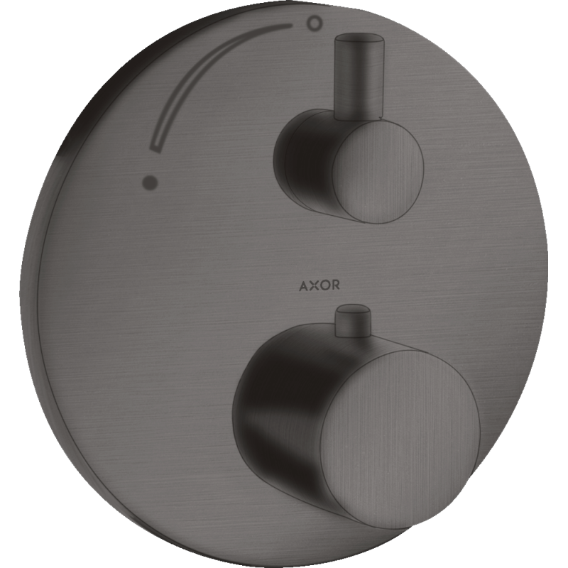 Bateria termostatyczna z zaworem odcinającym do 1 odbiornika, podtynkowa Czarny Chrom Szczotkowany Uno AXOR 38700340