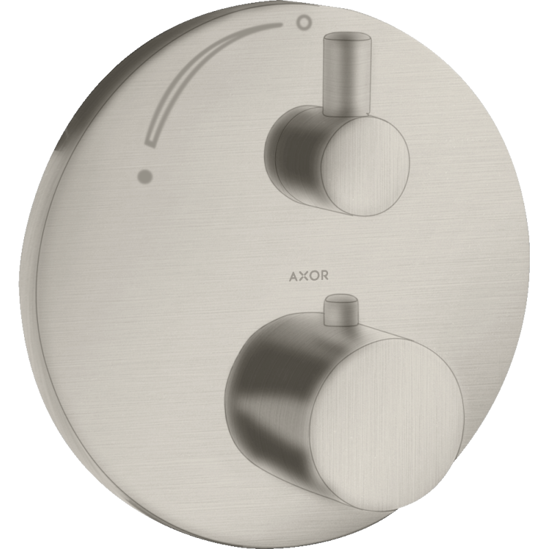 Bateria termostatyczna z zaworem odcinającym do 1 odbiornika, podtynkowa Stal Szlachetna Optyczna Uno AXOR 38700800