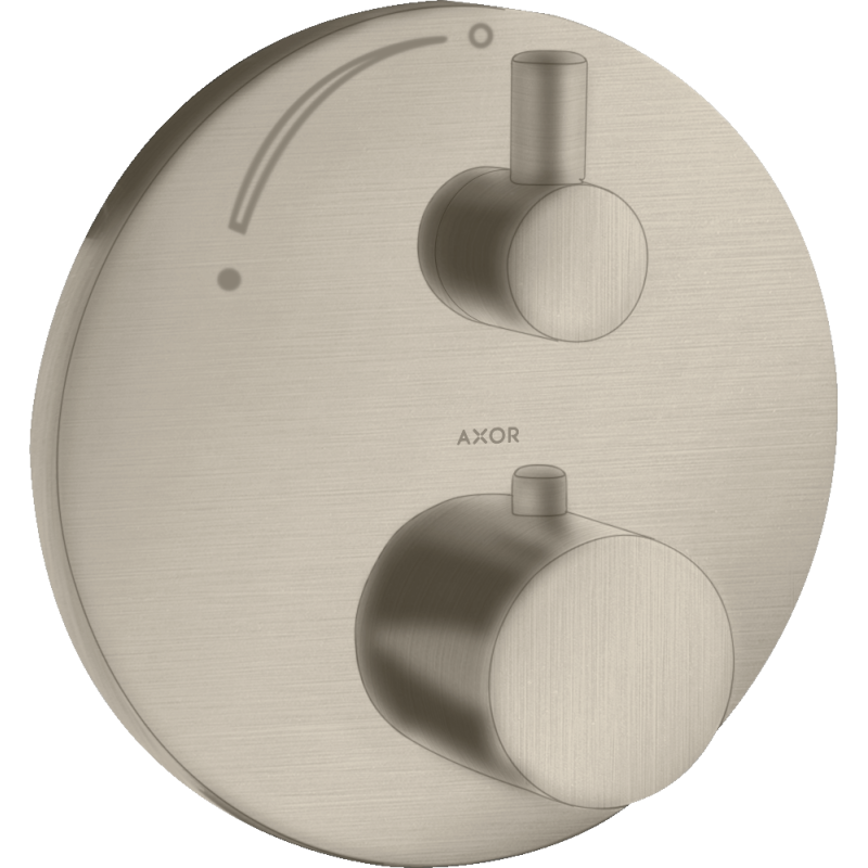 Bateria termostatyczna z zaworem odcinającym do 1 odbiornika, podtynkowa Nikiel Szczotkowany Uno AXOR 38700820