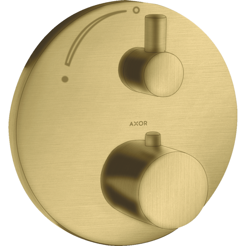 Bateria termostatyczna z zaworem odcinającym do 1 odbiornika, podtynkowa Mosiądz Szczotkowany Uno AXOR 38700950