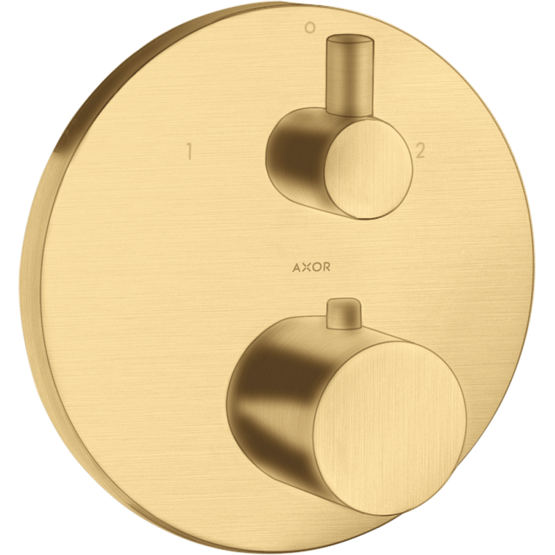 Bateria termo. z zaworem odcinająco-przełączającym do 2 odbiorników, podtynkowa Złoty Optyczny Szczotkowany Uno AXOR 38720250