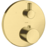 Bateria termostatyczna z zaworem odcinająco-przełączającym do 2 odbiorników, podtynkowa Mosiądz Szczotkowany Uno AXOR 38720950