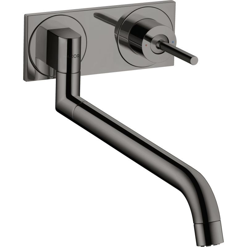 Jednouchwytowa bateria kuchenna, ścienna, podtynkowa Czarny Chrom Polerowany Uno AXOR 38815330