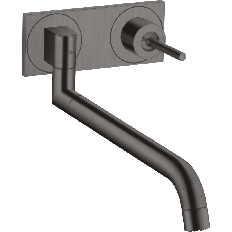 Jednouchwytowa bateria kuchenna, ścienna, podtynkowa Czarny Chrom Szczotkowany Uno AXOR 38815340