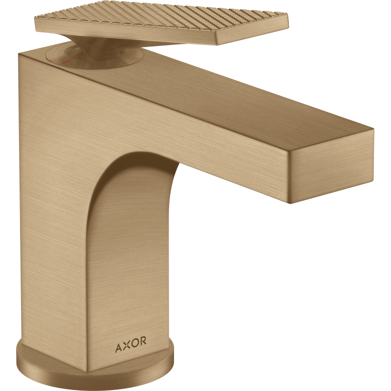 Bateria umywalkowa 90 do małych umywalek z kpl odpływowym z cięgłem, cięcie rombowe Brąz Szczotkowany Citterio AXOR 39001140