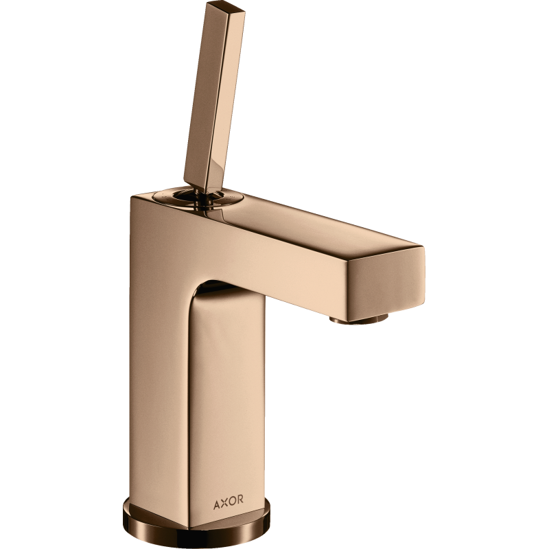 Jednouchwytowa bateria umywalkowa 110 z uchwytem Pin i kpl odpływowym z cięgłem Czerwony Złoty Polerowany Citterio AXOR 39010300