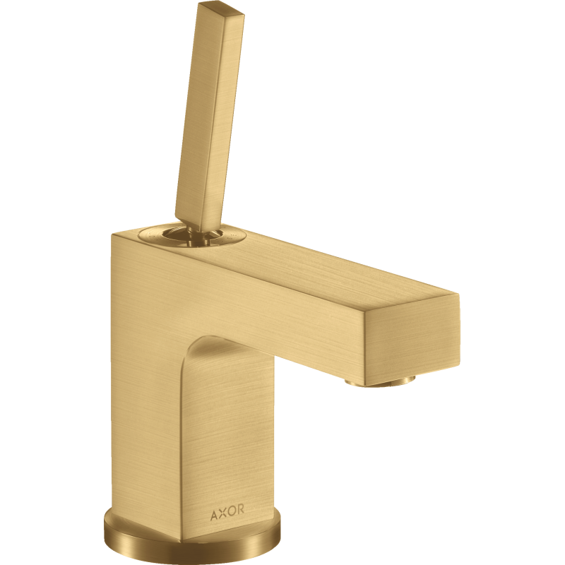 Bateria umyw. 80 do małych umywalek z uchwytem Pin i kpl odpływowym z cięgłem Złoty Optyczny Szczotkowany Citterio AXOR 39015250