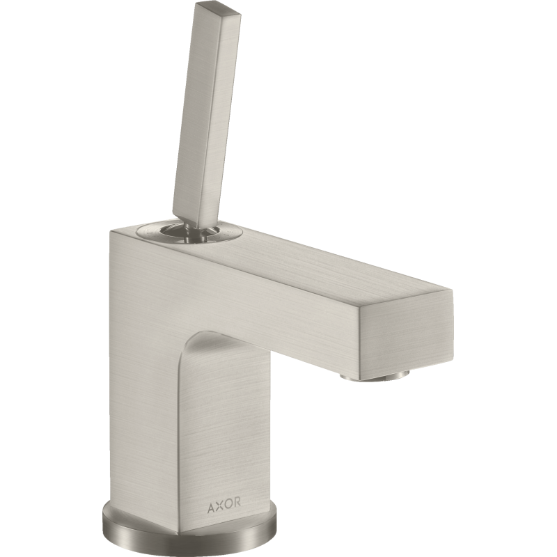 Bateria umyw. 80 do małych umywalek z uchwytem Pin i kpl odpływowym z cięgłem Stal Szlachetna Optyczna Citterio AXOR 39015800