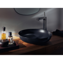 Bateria umyw. 280 do umyw nablat z uchwytem Pin i kpl odpływowym z cięgłem Czarny Chrom Szczotkowany Citterio AXOR 39020340