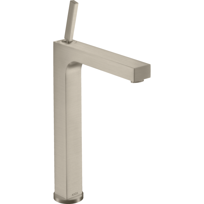 Bateria umyw. 280 do umywalek nablatowych z uchwytem Pin i kpl odpływowym z cięgłem Nikiel Szczotkowany Citterio AXOR 39020820