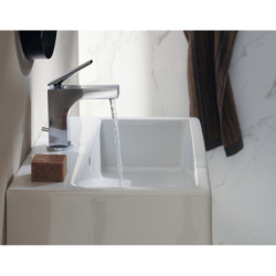 Jednouchwytowa bateria umywalkowa 90 do małych umywalek z kompletem odpływowym z cięgłem Chrom Citterio AXOR 39022000