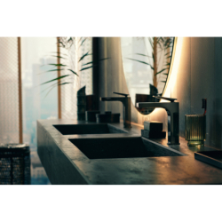 Jednouchwytowa bateria umywalkowa 160 z niezamykanym kompletem odpływowym Czarny Chrom Polerowany Citterio AXOR 39024330