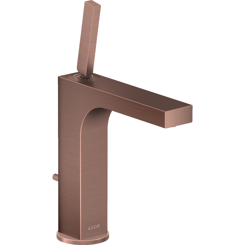 Bateria umywalkowa 160 z uchwytem Pin i kpl odpływowym z cięgłem Czerwony Złoty Szczotkowany Citterio AXOR 39031310