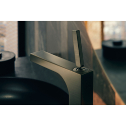 Jednouchwytowa bateria umywalkowa 160 z uchwytem Pin i kompletem odpływowym z cięgłem Nikiel Szczotkowany Citterio AXOR 39031820